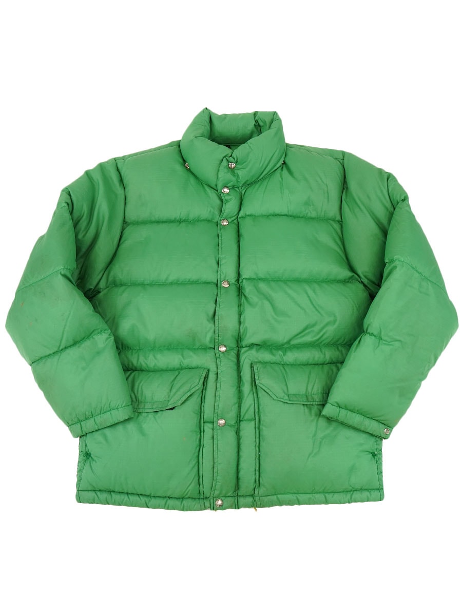 70's 茶タグ THE NORTH FACE リップストップ ダウンJKT 黄緑 表記(L)