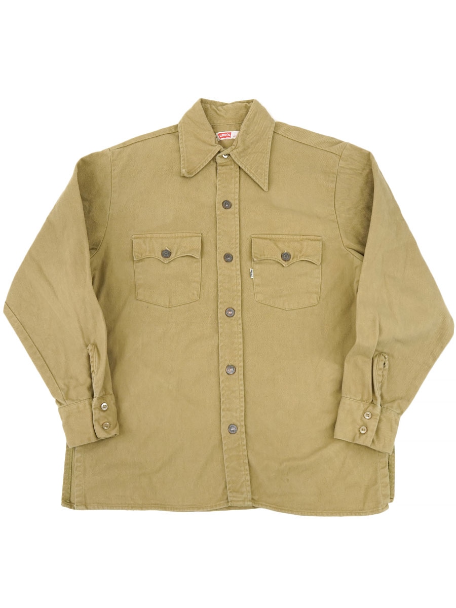 70's Levi's コットンツイル シャツJKT ベージュ 表記(L) 