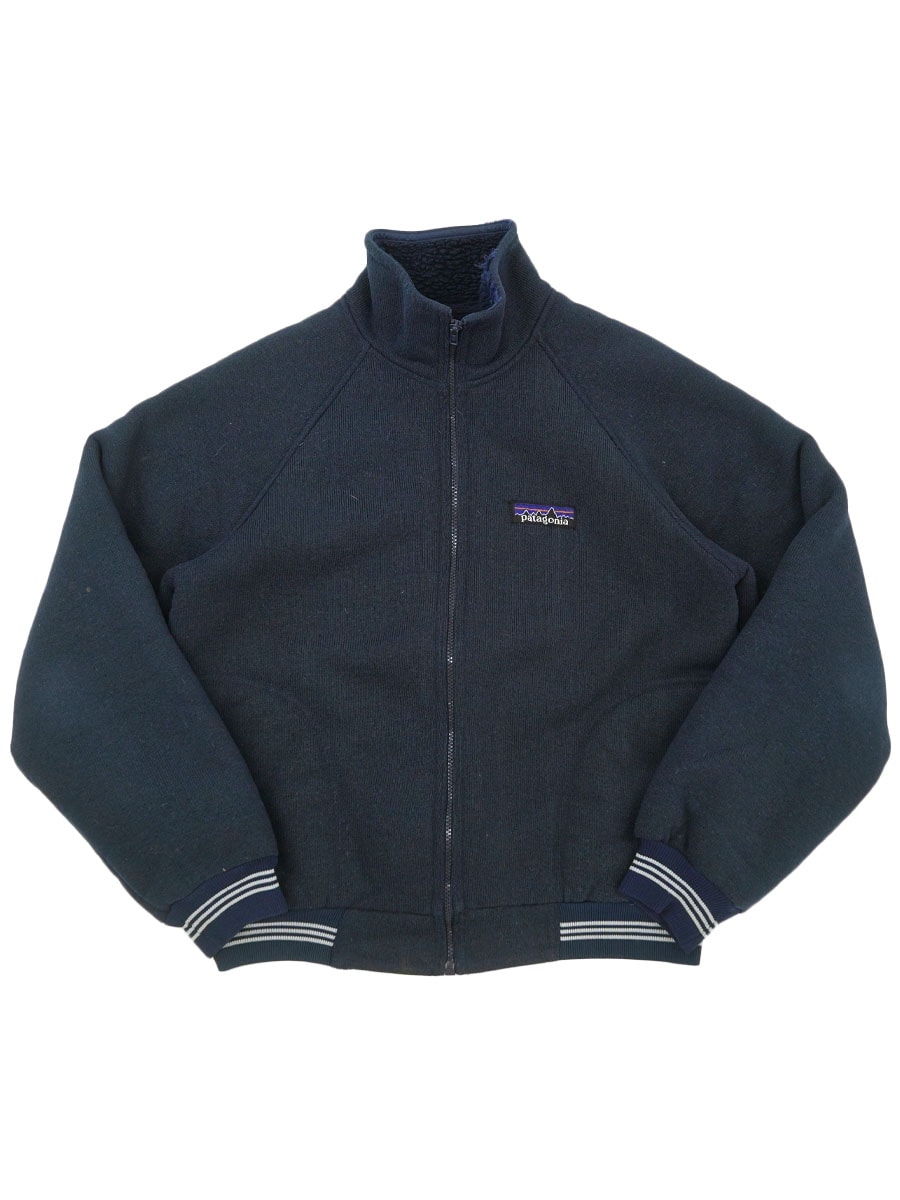 80's デカタグ パタゴニア パイルジャケット ネイビー 実寸(L位)