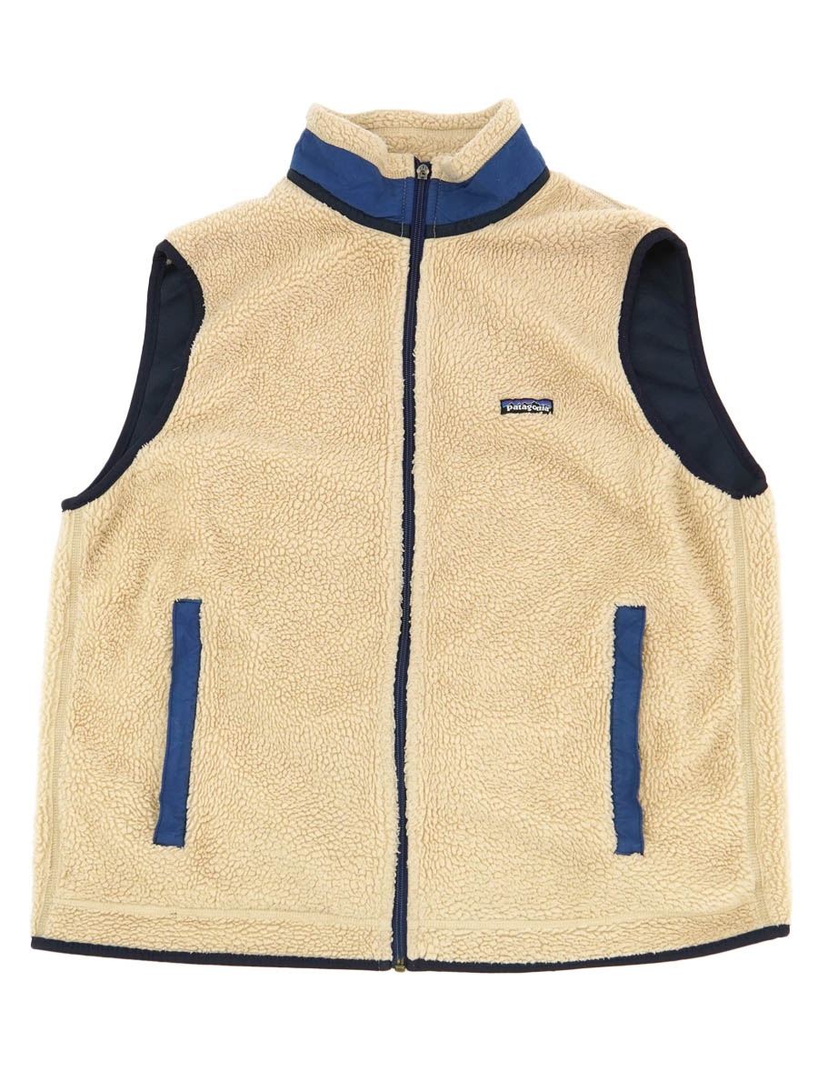 96 パタゴニア レトロXベスト ナチュラル/ストームブルー 表記(XL) USA