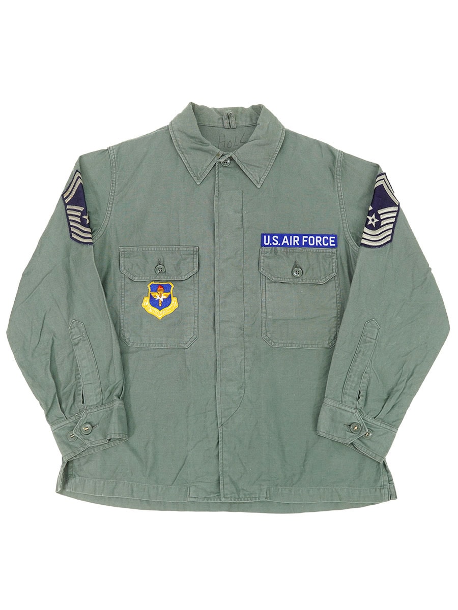 50's U.S.AIR FORCE ユーティリティシャツ セージグリーン 表記(16x33