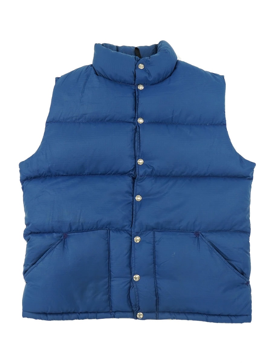 80's 茶タグ ノースフェイス リップストップ ダウンベスト ネイビー