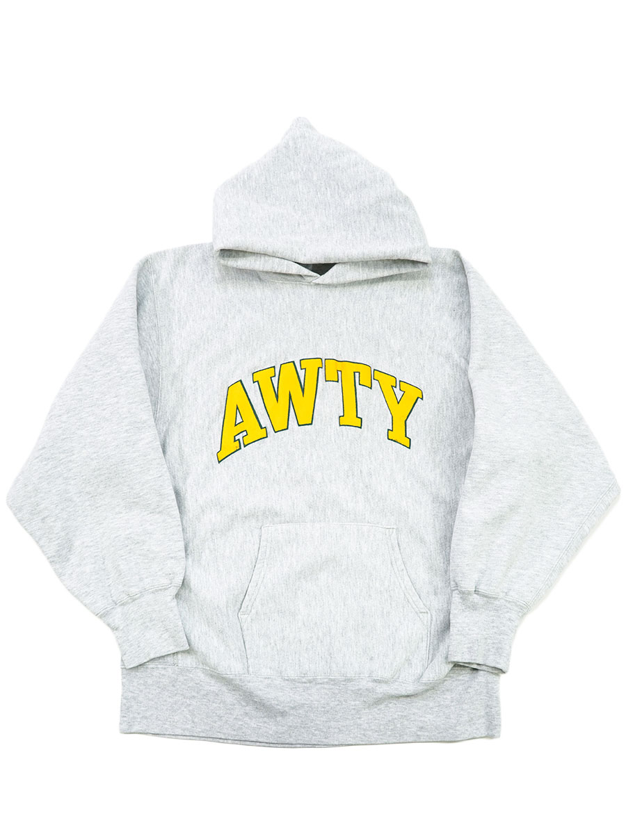 80's プリントタグ チャンピオンRWパーカ ''AWTY'' 表記(XL)