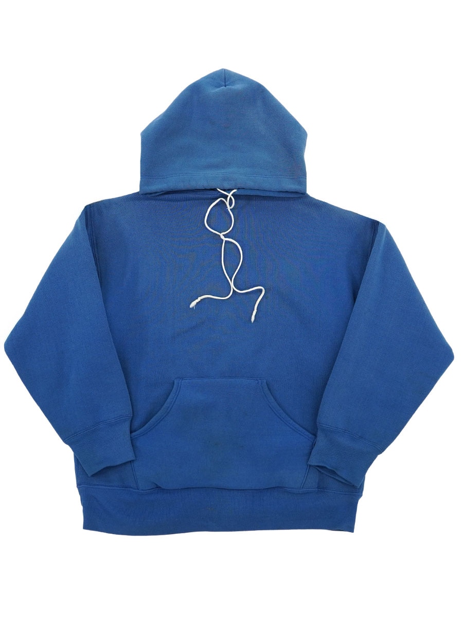 80's RUSSELL ATHLETIC 無地 裏グレー 2PLY スウェットパーカー 青