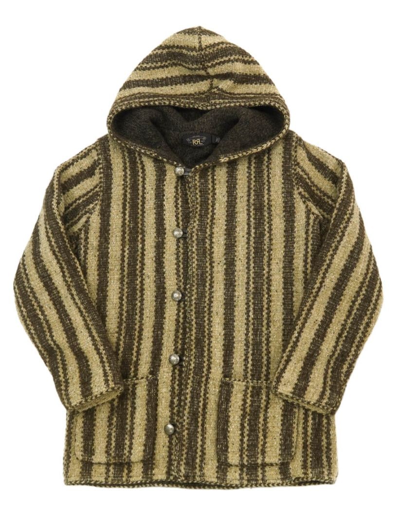RRL ストライプパターン コンチョボタン セータージャケット 表記(S)