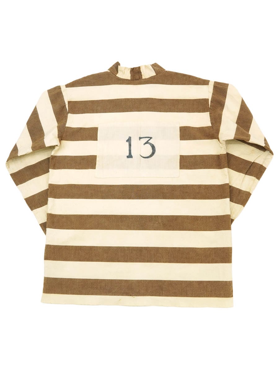 ビンテージ プリズナータイプ #13 ブラウンボーダー プルオーバージャケット 実寸(L位)
