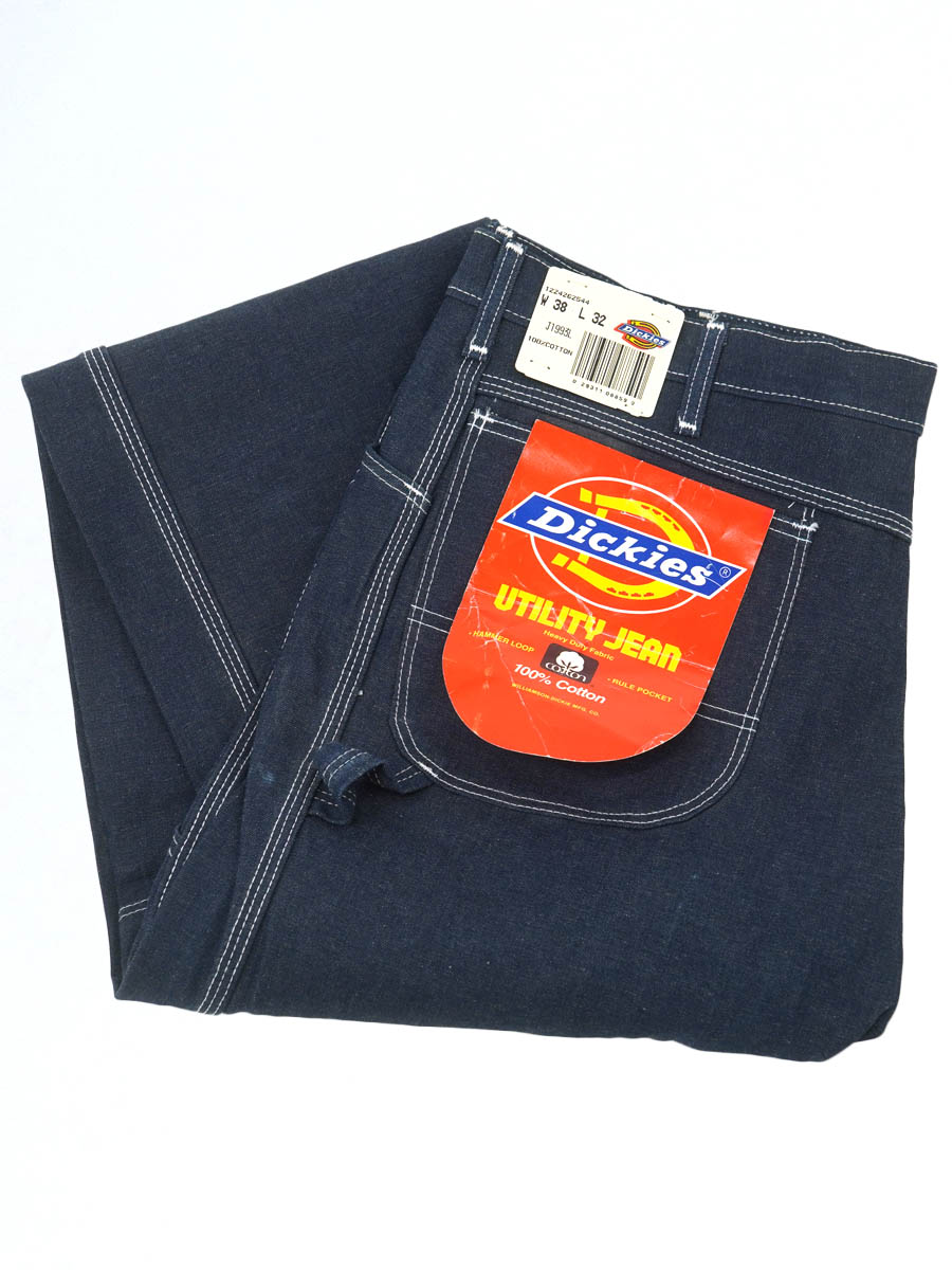 80's ディッキーズ デニムペインターパンツ 濃紺 表記(38x32) DEAD