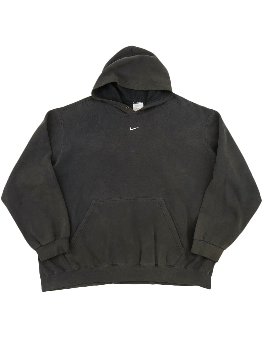 90's～ NIKE センタースウォッシュ スウェットパーカー 墨黒 表記(XL