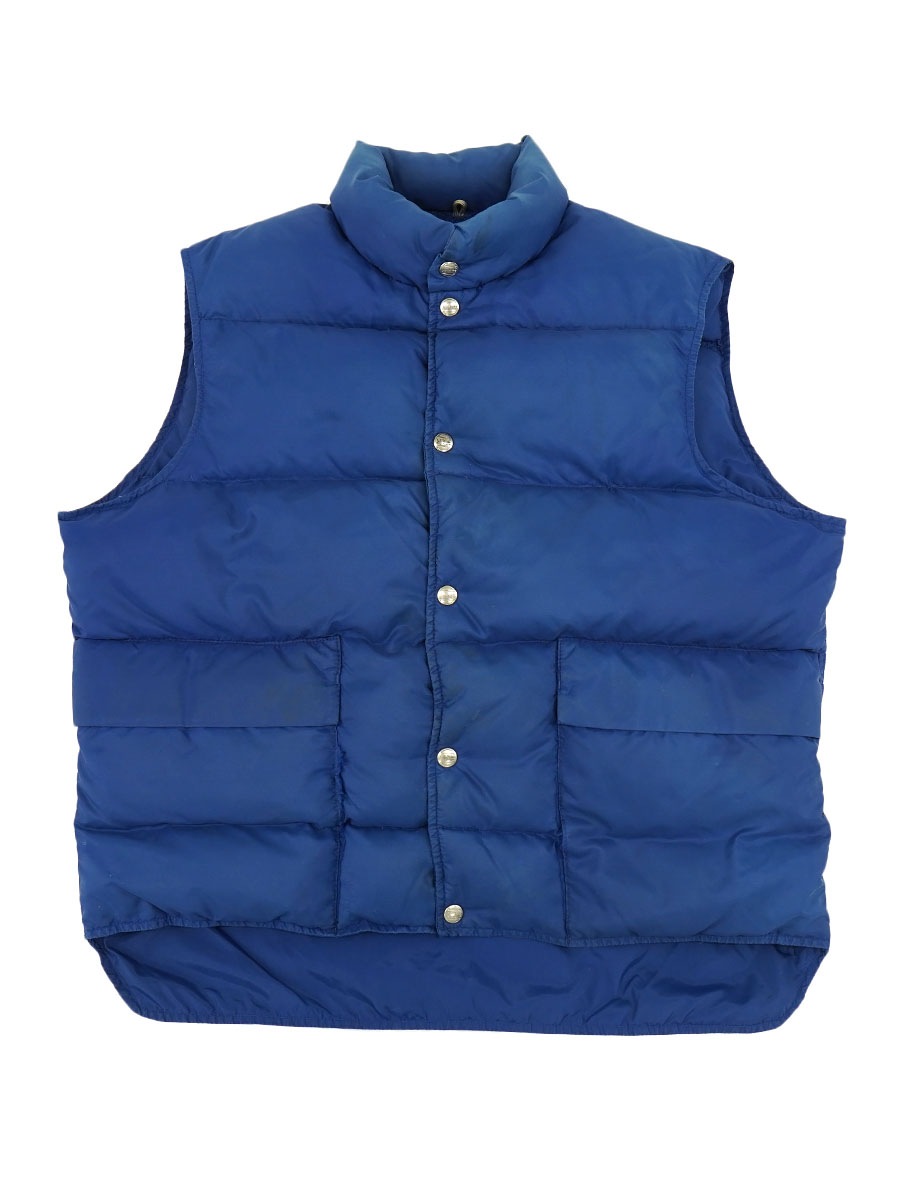 80's～ L.L.BEAN 2ポケ ダウンベスト ネイビーブルー 実寸(L位) ASIS