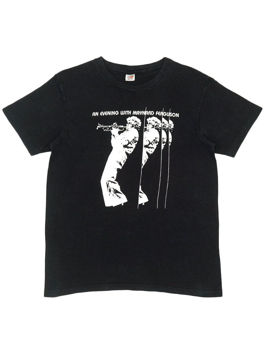 70's Hanes メイナード・ファーガソン ''AN EVENING WITH MAYNARD FERGUSON'' プリントTシャツ ブラック 表記(M) USA製