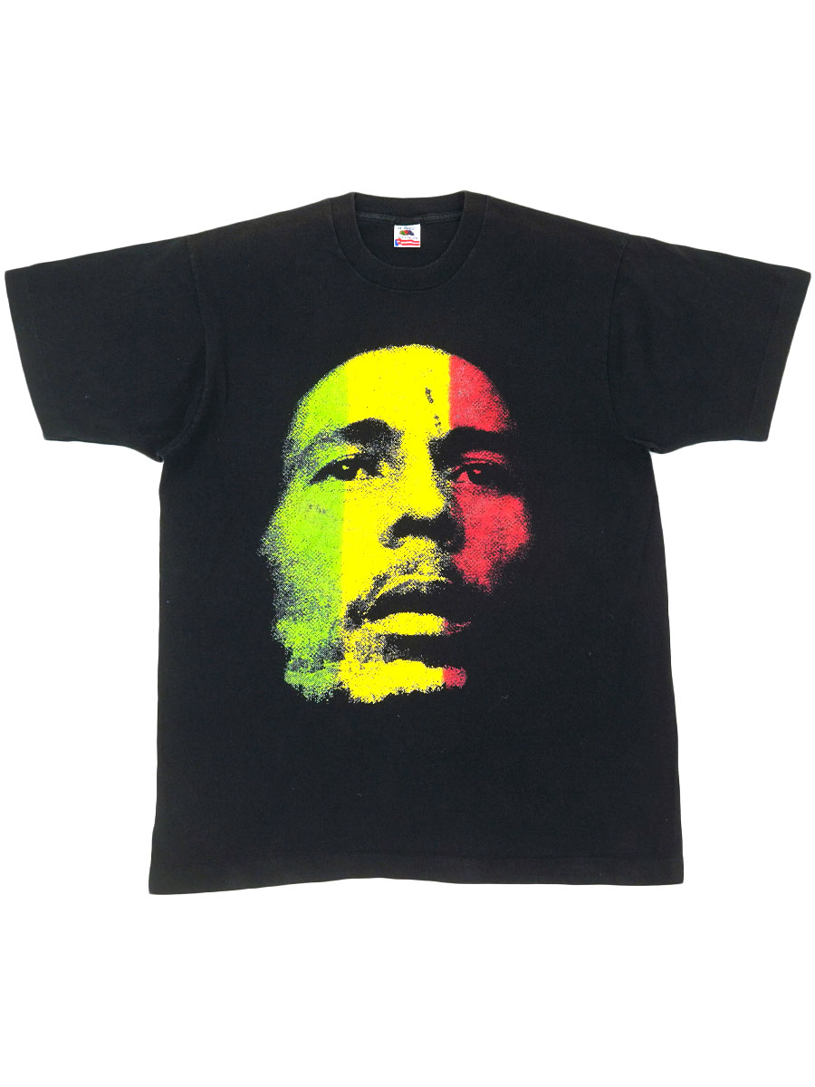 90's FRUIT OF THE LOOM ボブ・マーリー ''Redemption Song'' 両面プリント Tシャツ ブラック 表記(XL) USA製