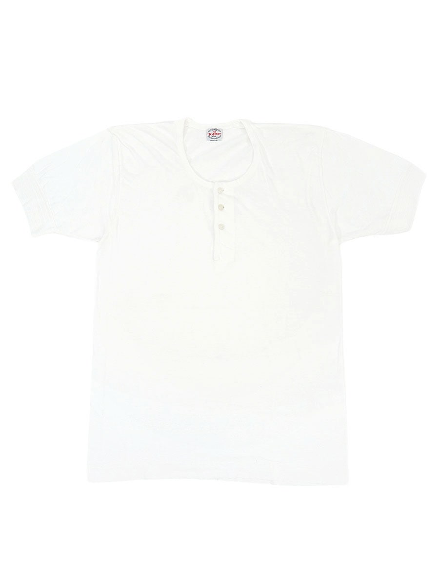50's RACE ヘンリーネック S/S インナーTシャツ ホワイト 表記(40)