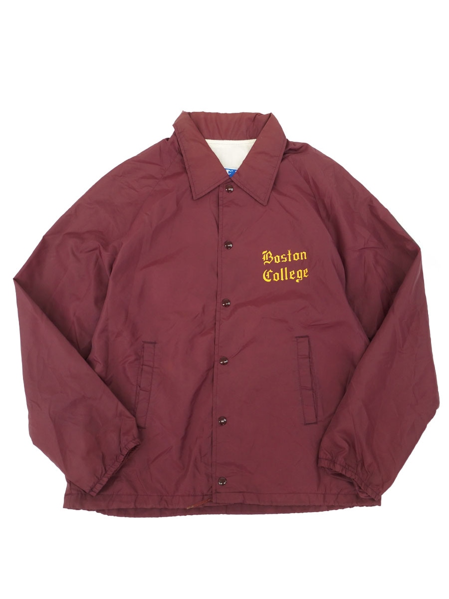 90's チャンピオン ''Boston College'' オールドイングリッシュプリント コーチジャケット エンジ 表記(L) USA製
