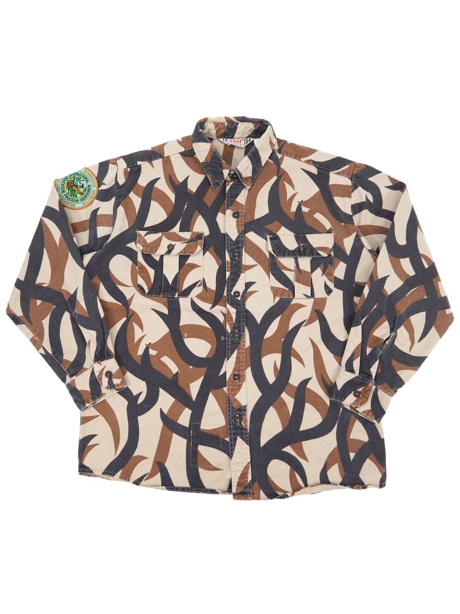 90's ASAT トライバルカモ L/S ワークシャツ 表記(LARGE) USA製