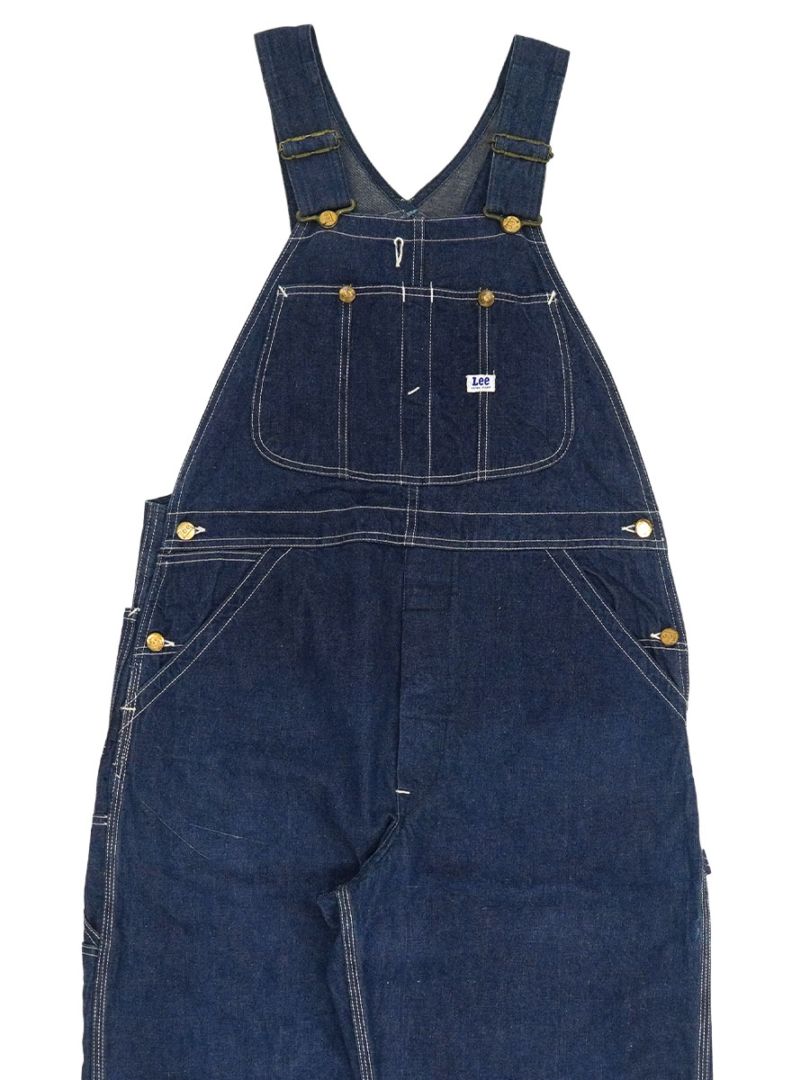 50's Lee JELT DENIM ロングLボタン デニムオーバーオール 濃紺 実寸