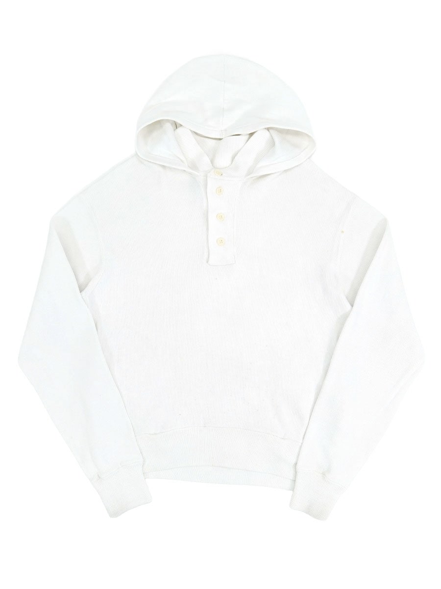80's～ SPERRY TOP-SIDER ハーフボタン コットン リブニットパーカ ホワイト 表記(M)