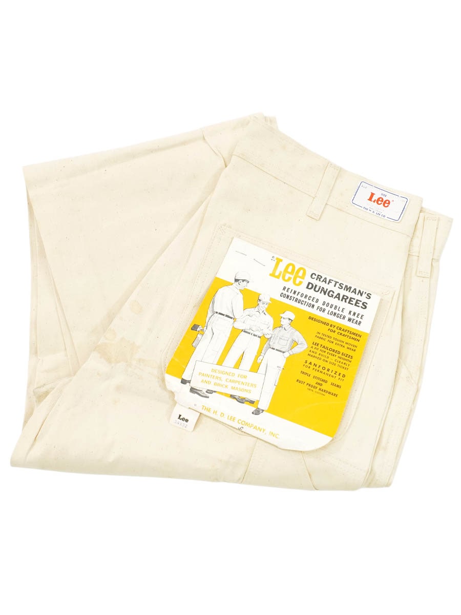 70's Lee 050-3411 ダブルニー 生成りペインターパンツ 表記(34x32