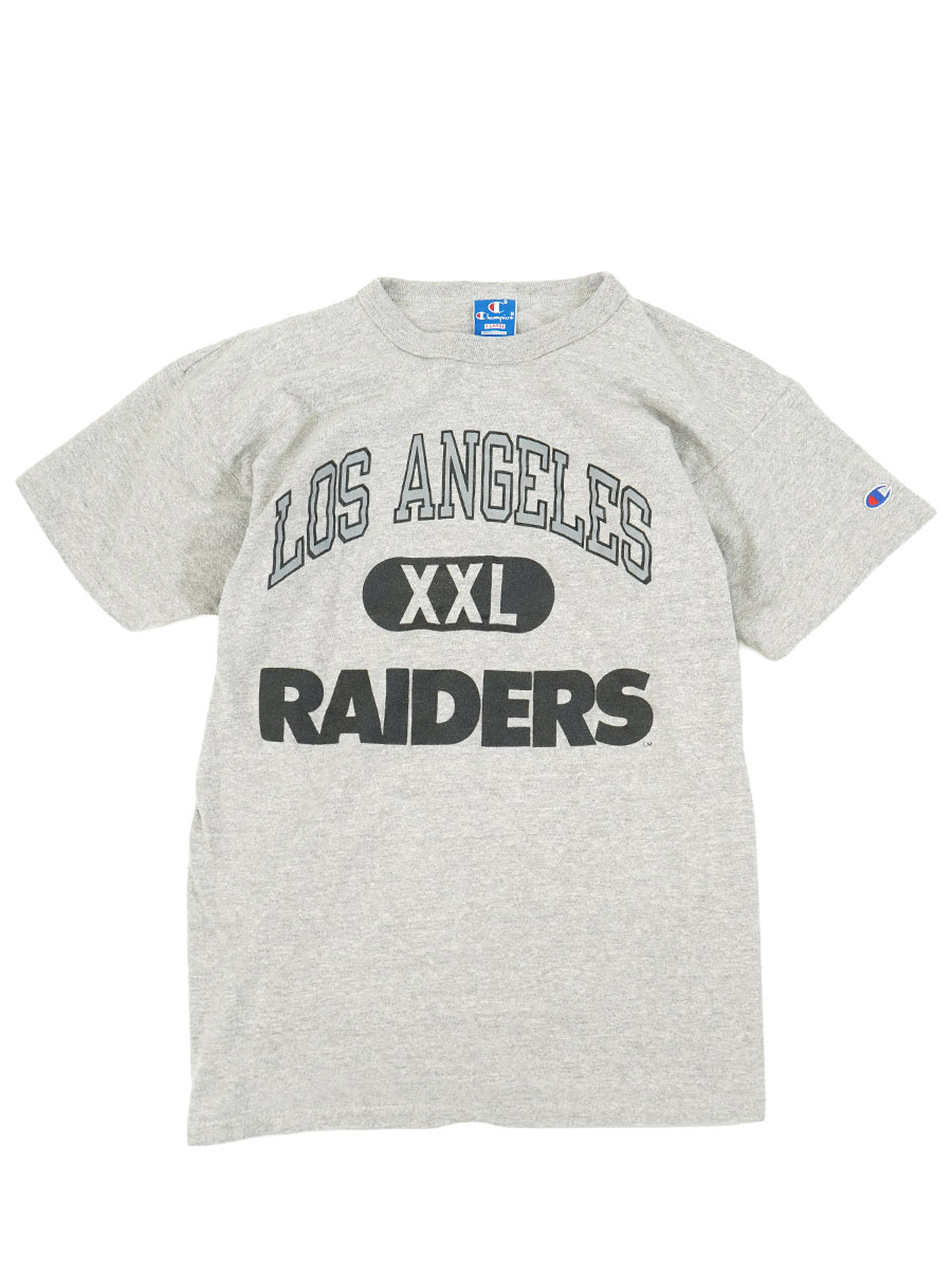 90's 青刺繍タグ チャンピオン ''LOS ANGELES RAIDERS'' 3段プリント T
