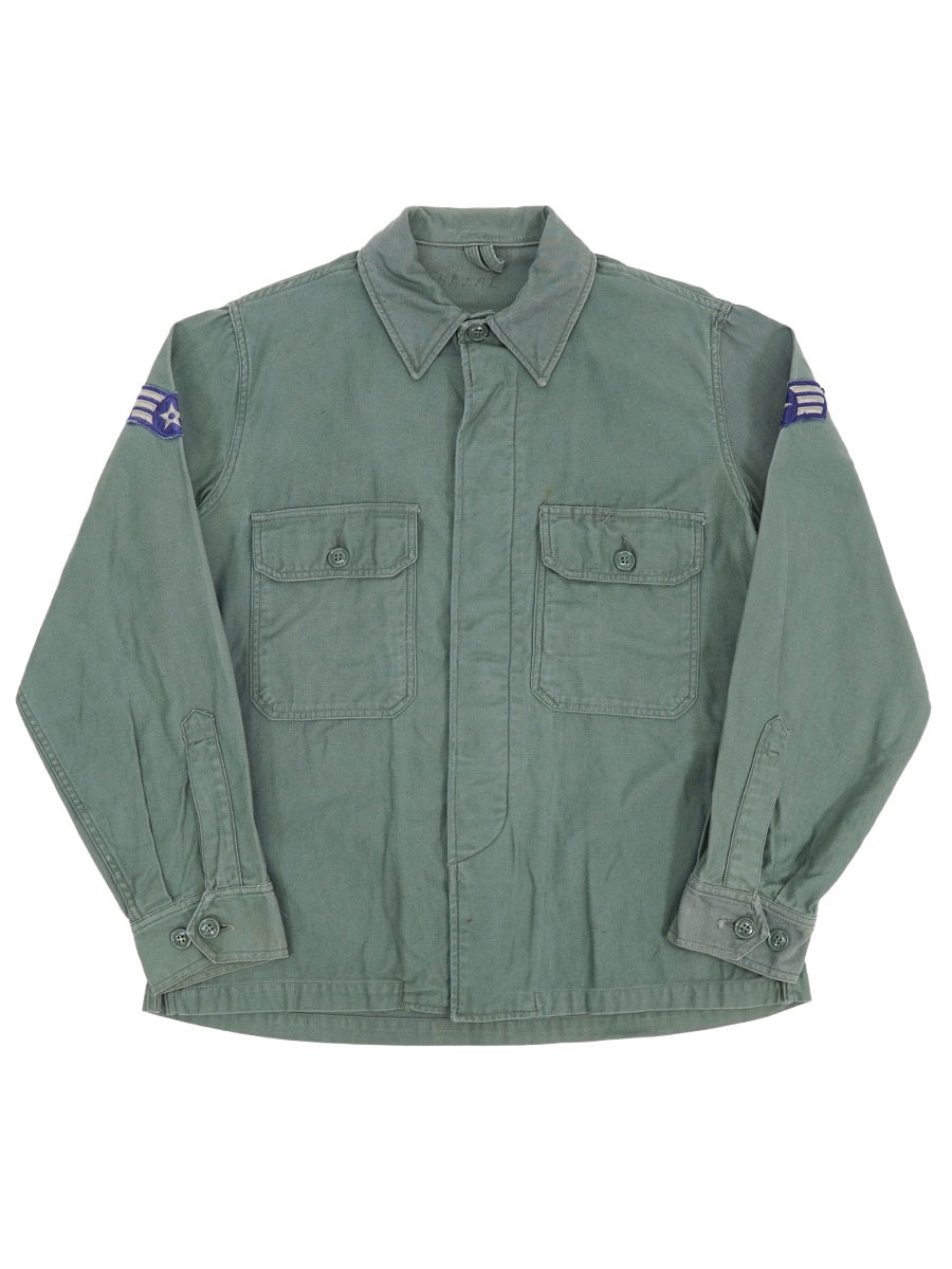 '56 U.S.AIR FORCE 黒タグ ユーティリティシャツ セージグリーン 表記(16x35) ワッペン