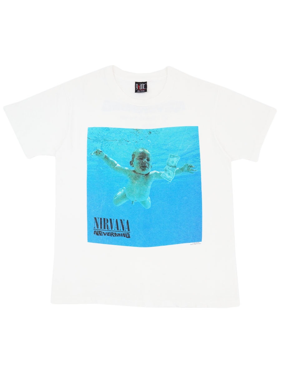 90's giant NIRVANA ''NEVERMIND'' 両面プリント Tシャツ ホワイト 表記(XL) USA製