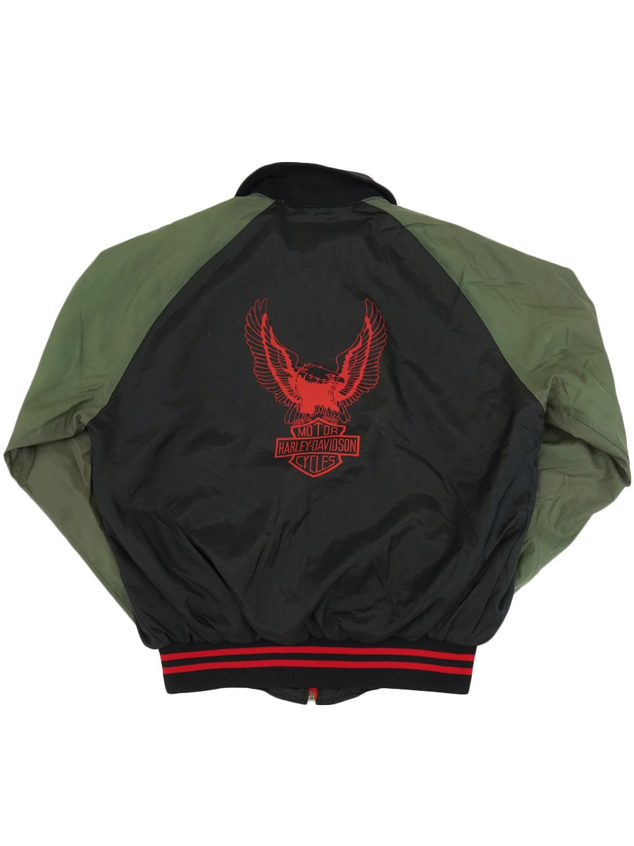 80's AMF Haley Davidson 両面プリント ナイロンジャケット 表記(L) 