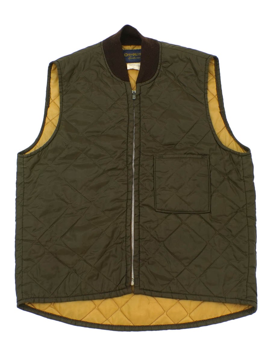 70's OSHKOSH キルティングベスト ブラウン 表記(M)