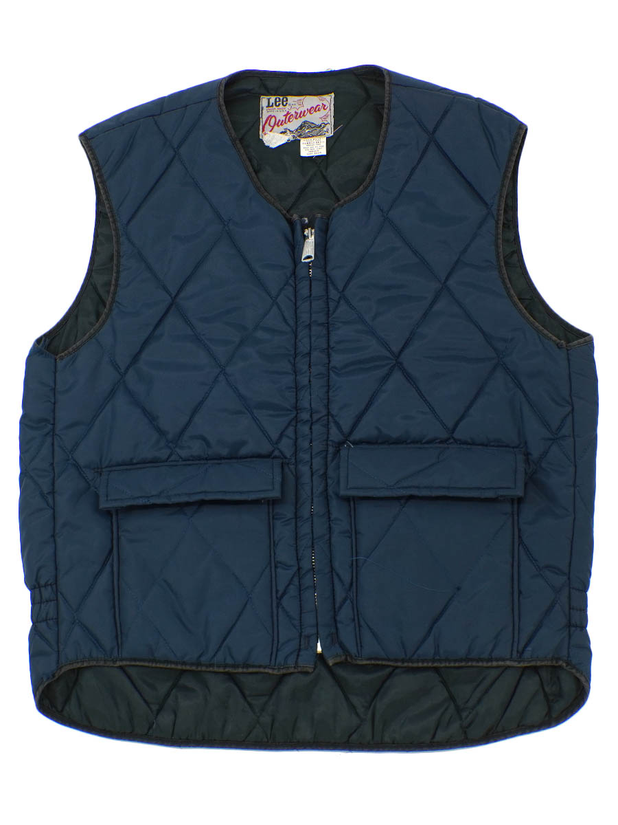 70's Lee Outerwear キルティングベスト ネイビー 実寸(L位) | NEW