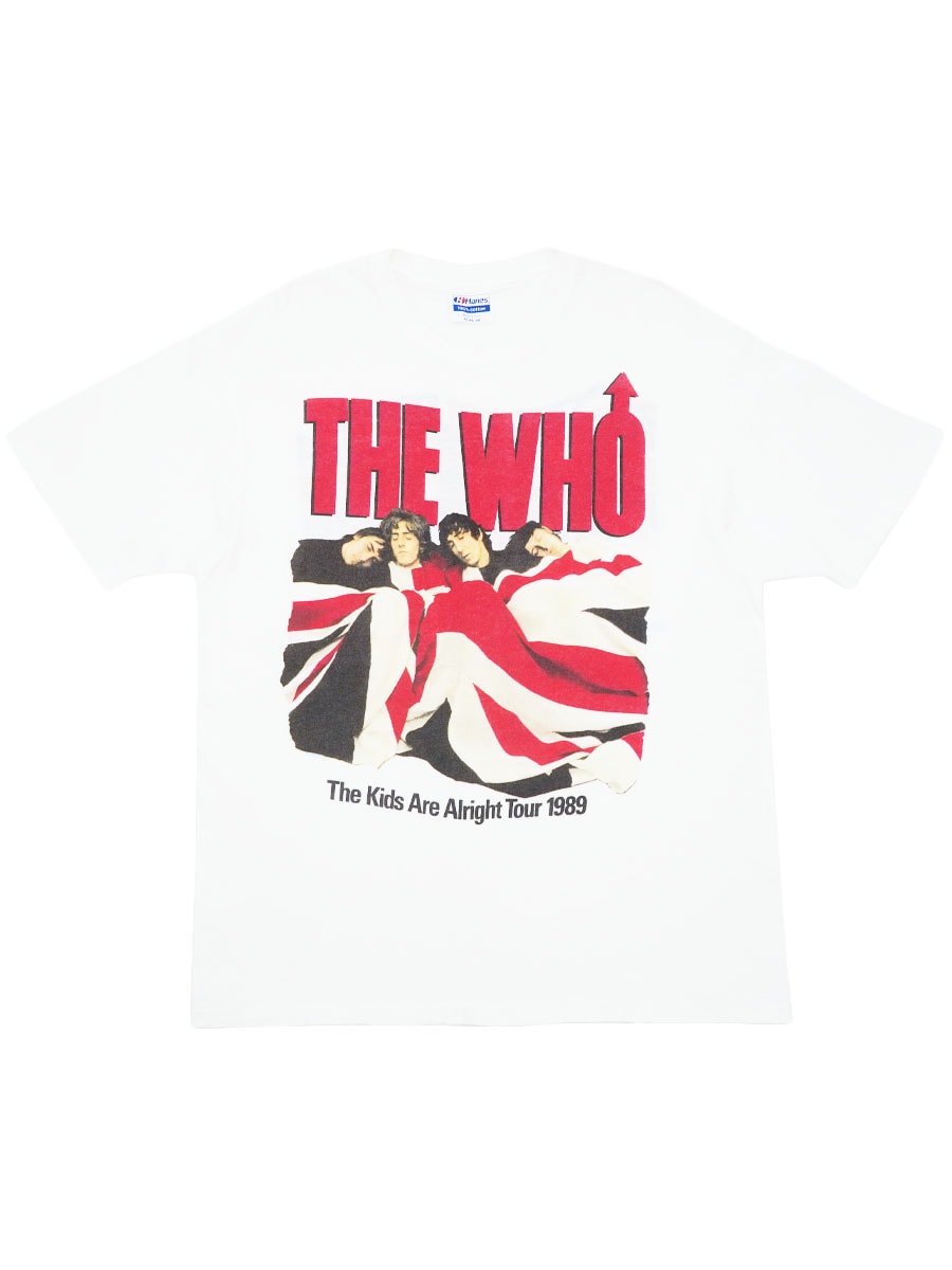 80's Hanes ''THE WHO The Kids Alright Tour 1989'' 両面プリント Tシャツ ホワイト 表記(XL) USA製