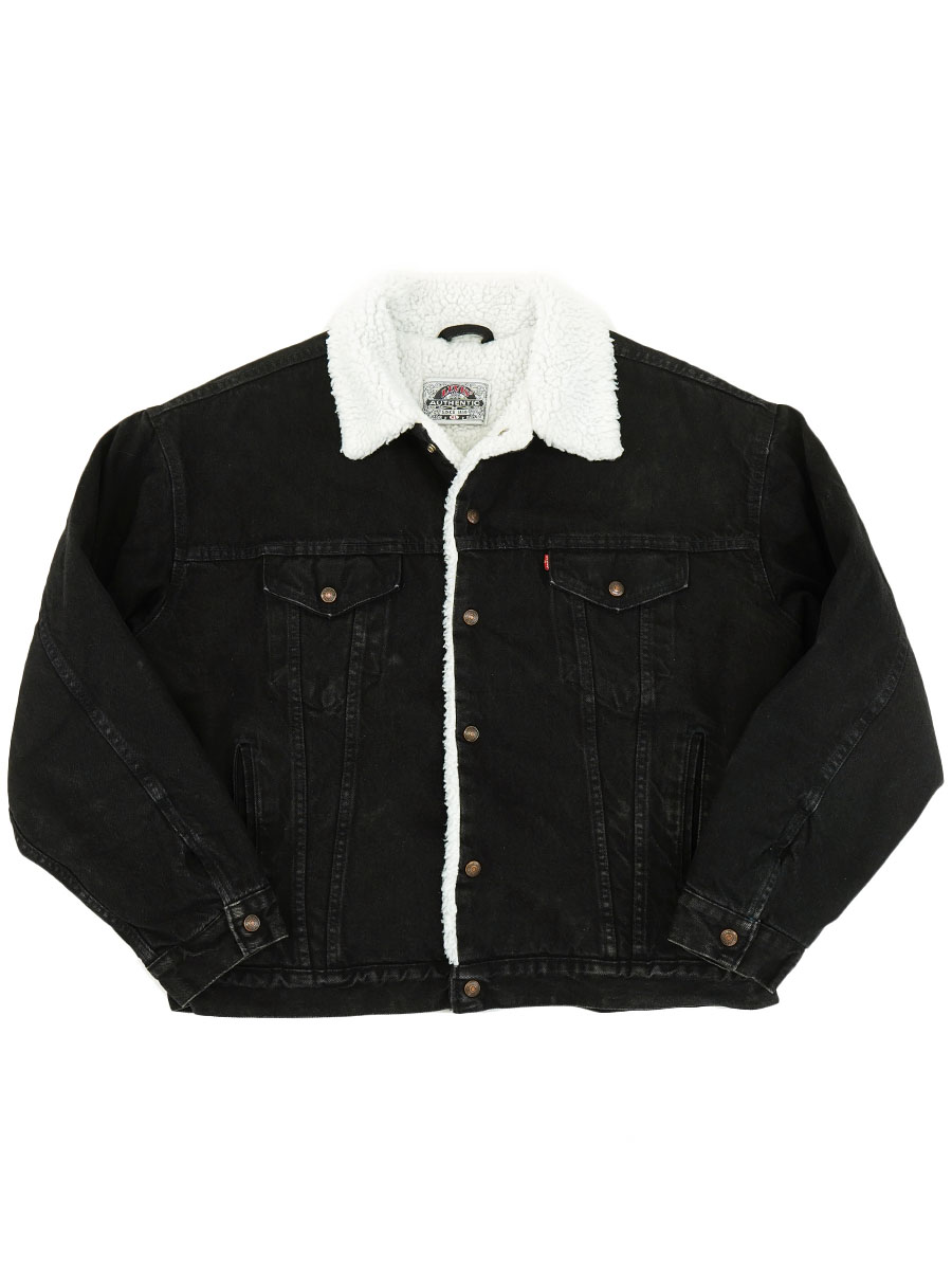 90's Levi's ブラックデニム ボアジャケット 表記(XL) USA製