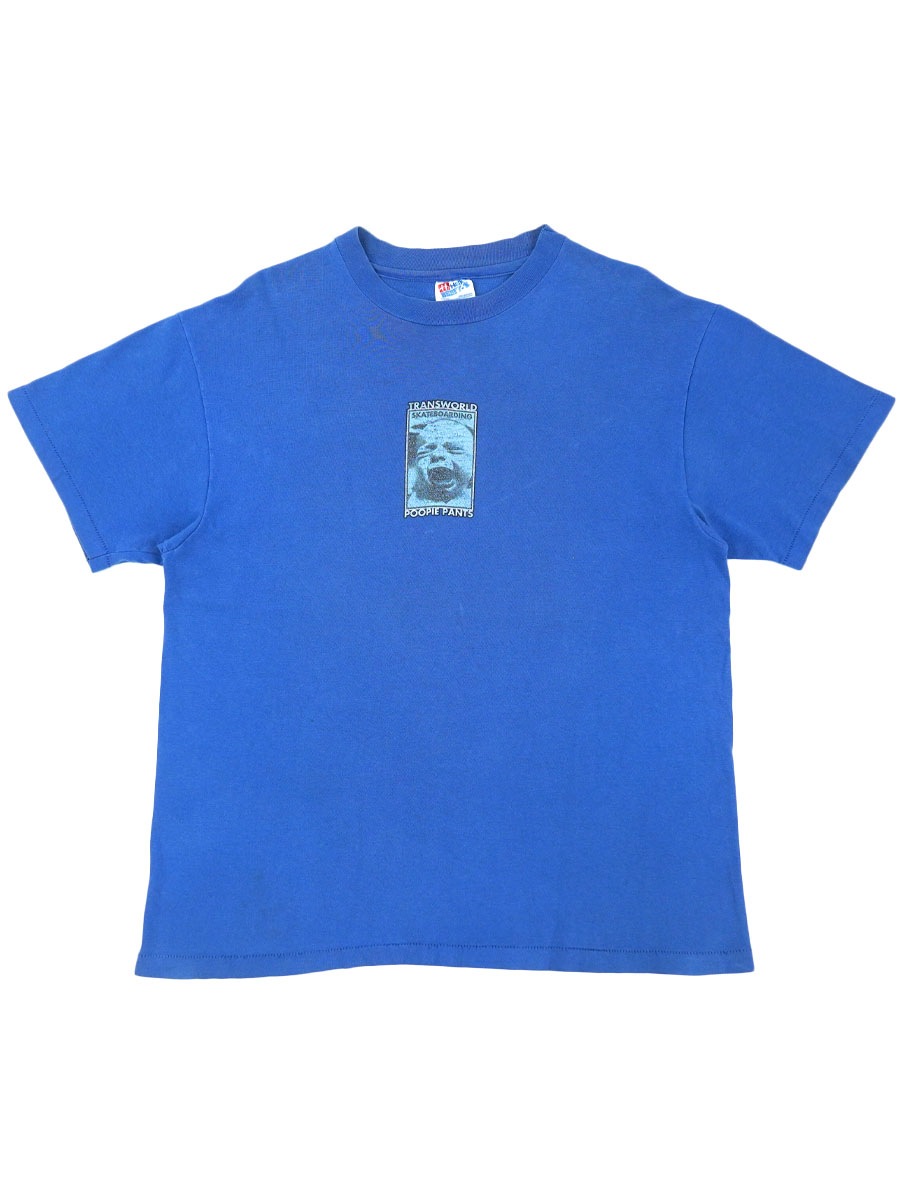 90's Hanes TRANSWORLD SKATEBOARDING ''POOPIE PANTS'' プリントTシャツ 表記(L) USA製