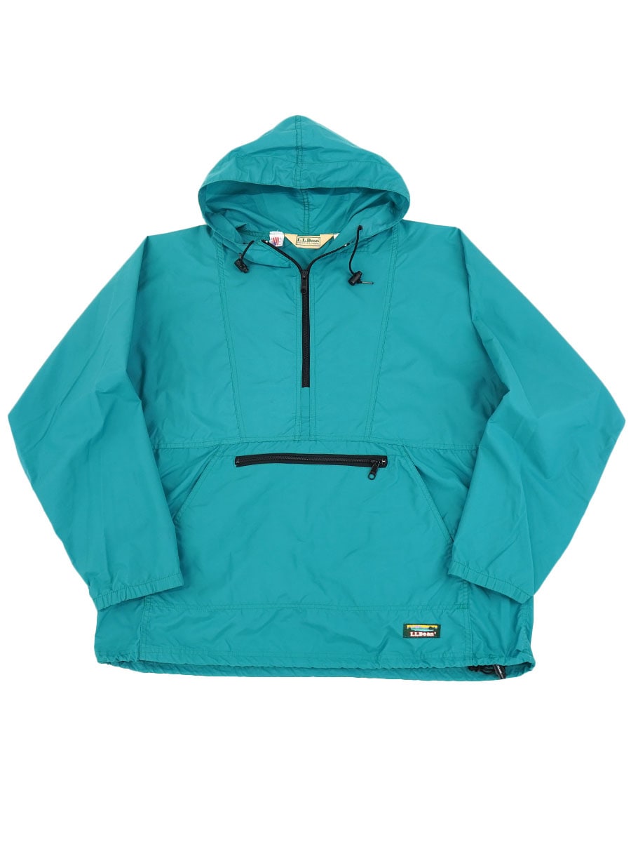 90's L.L.BEAN アノラックパーカー 無地 ターコイズブルー 表記(LADIES