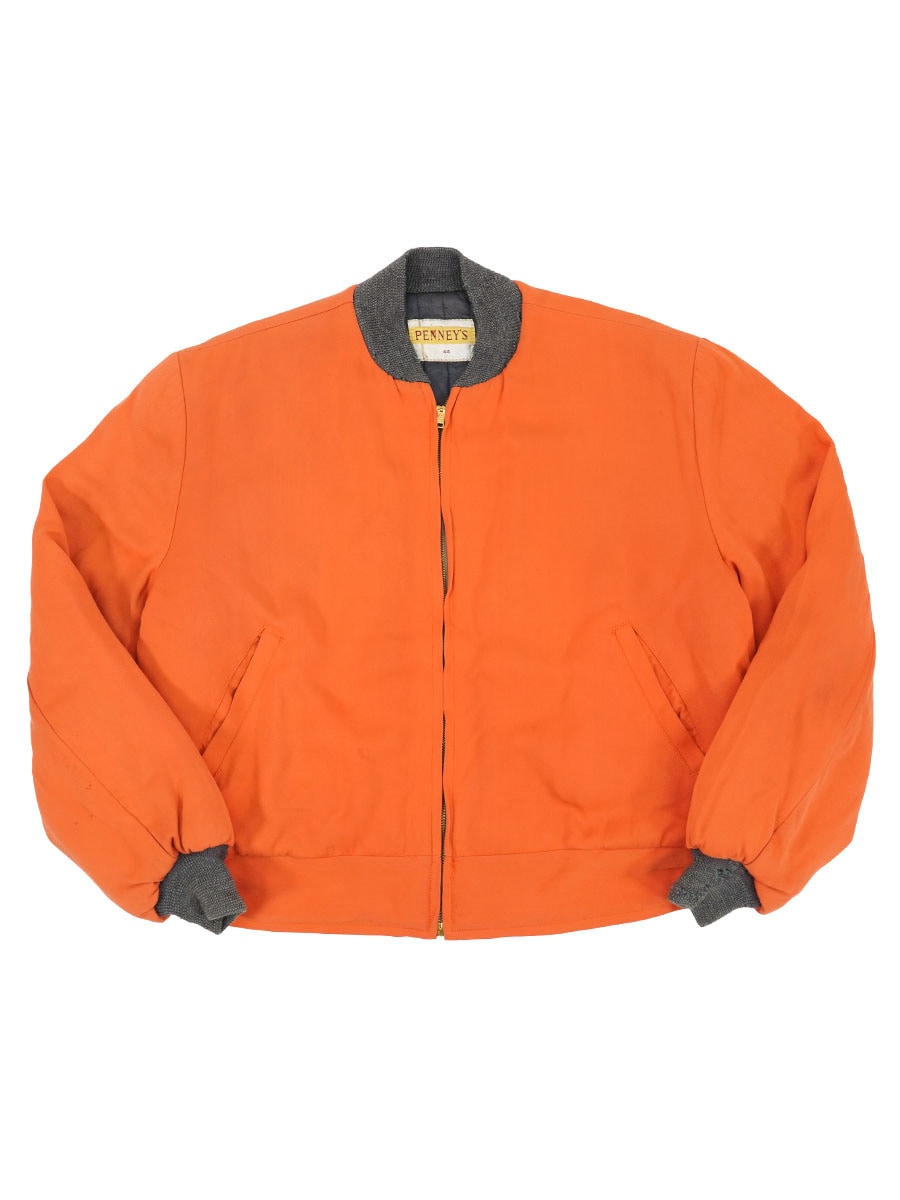 50's PENNEY'S 中綿入り レーヨンギャバブルゾン オレンジ 表記(44