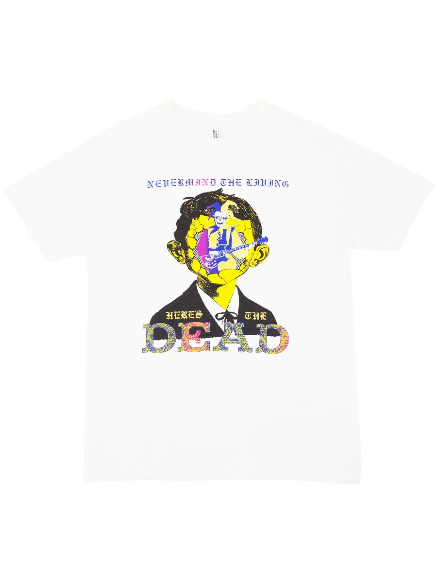 00's～ American Apparel ''NEVERMIND THE LIVING HERE'S THE DEAD'' 両面プリント Tシャツ ホワイト 表記(M)