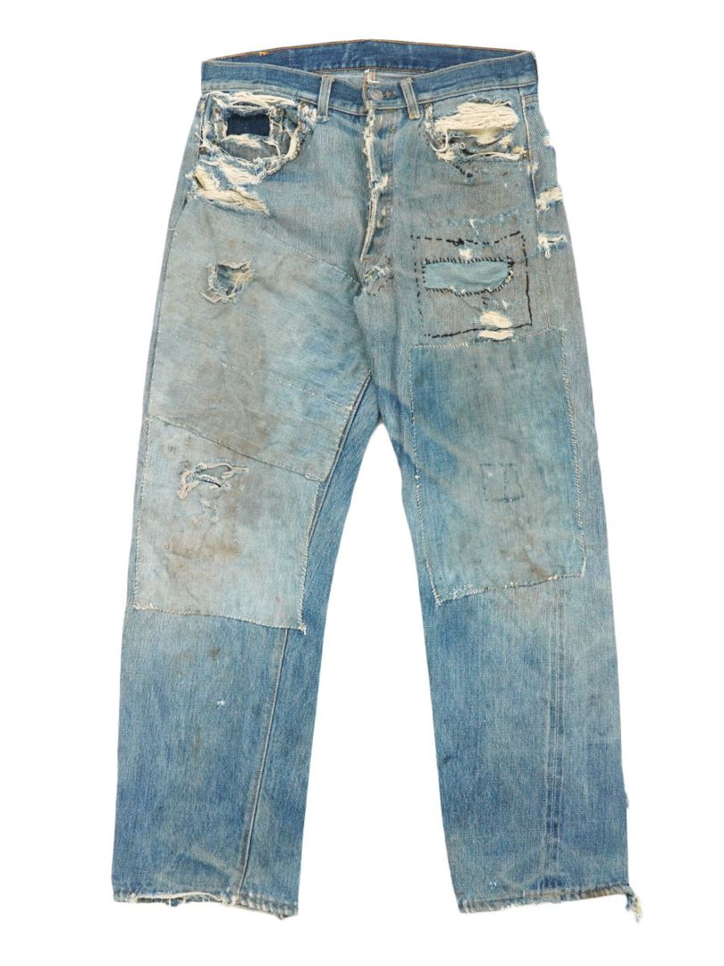 60's Levi's 501 BIG-E デニムパンツ パッチワークリメイク 実寸(33x29