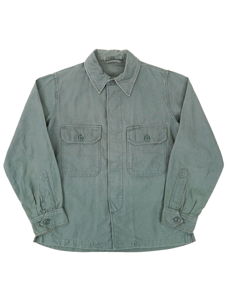 50's U.S.AIR FORCE ユーティリティシャツ セージグリーン 実寸(15位)