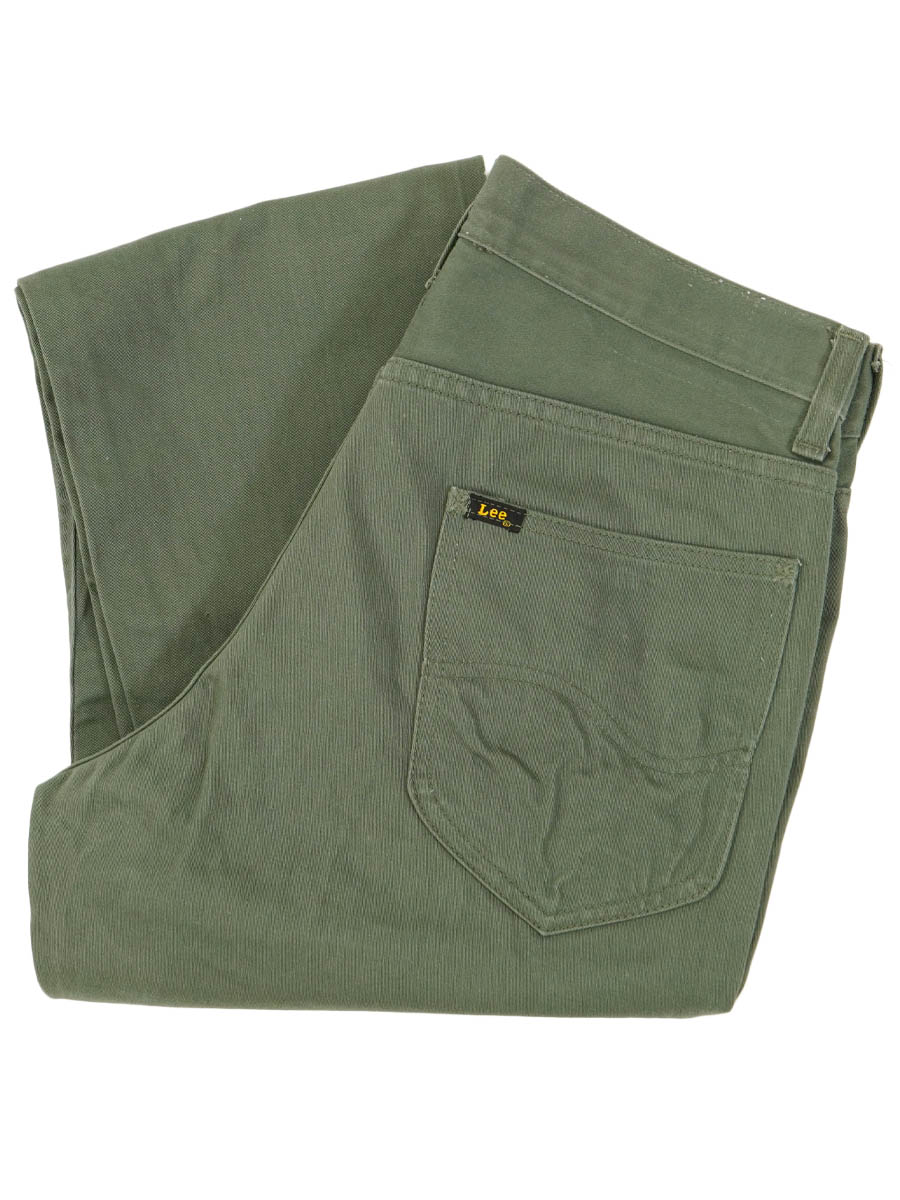 60's～ Lee WESTERNER コットンサテンパンツ モスグリーン 実寸(30x30位)