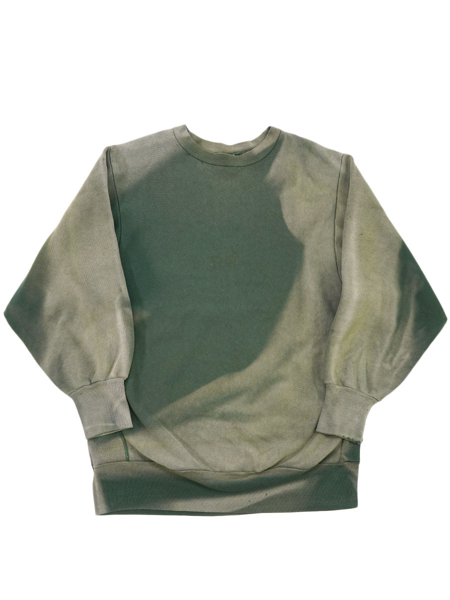 90's 刺繍タグ チャンピオンRW 無地 内縫い 目無し グリーン サンフェード 表記(XXL) USA製