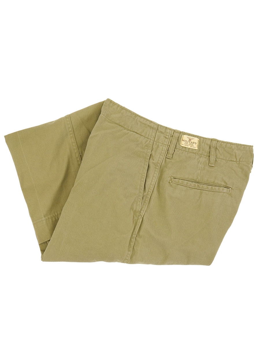 70's MILITARY VAT DYE チノトラウザーズ ジッパーフライ 実寸(31x26位)