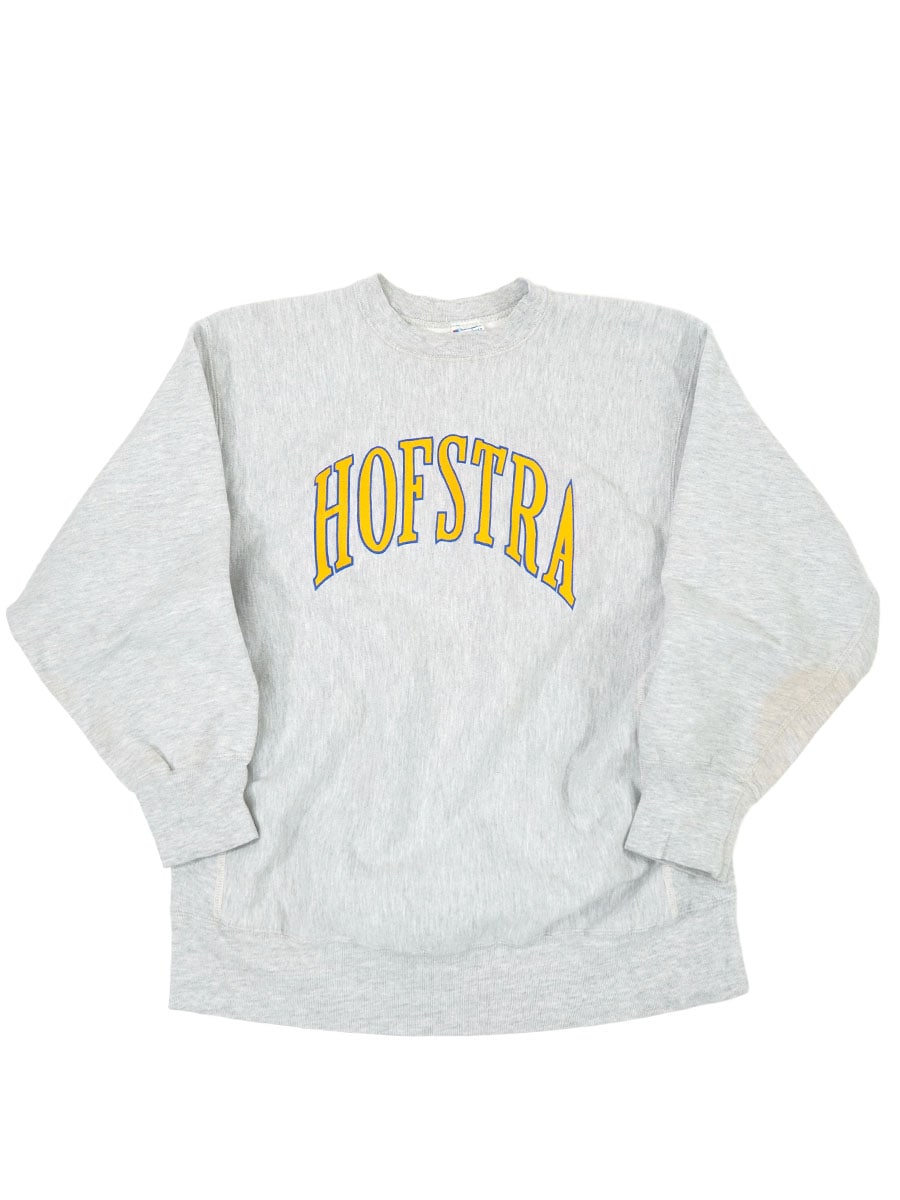 80's プリントタグ チャンピオンRW ''HOFSTRA'' グレー 表記(XL) USA製