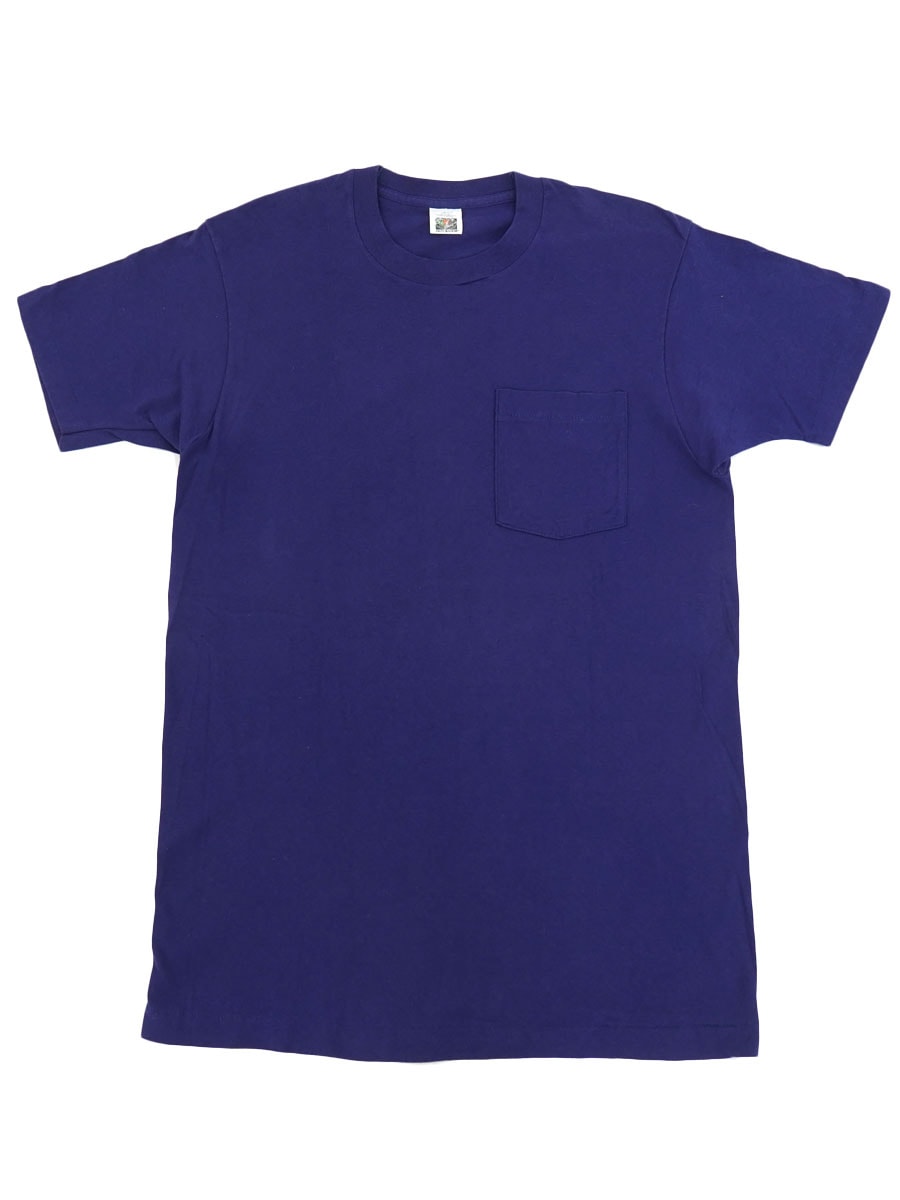 80's～ FRUIT OF THE LOOM 無地 ポケットTシャツ パープル 表記(L)