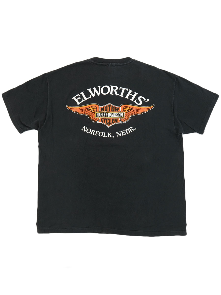 90's H-D ハーレーダヴィッドソン ''IS LIFE'' 両面プリントTシャツ 表記(XL) USA製