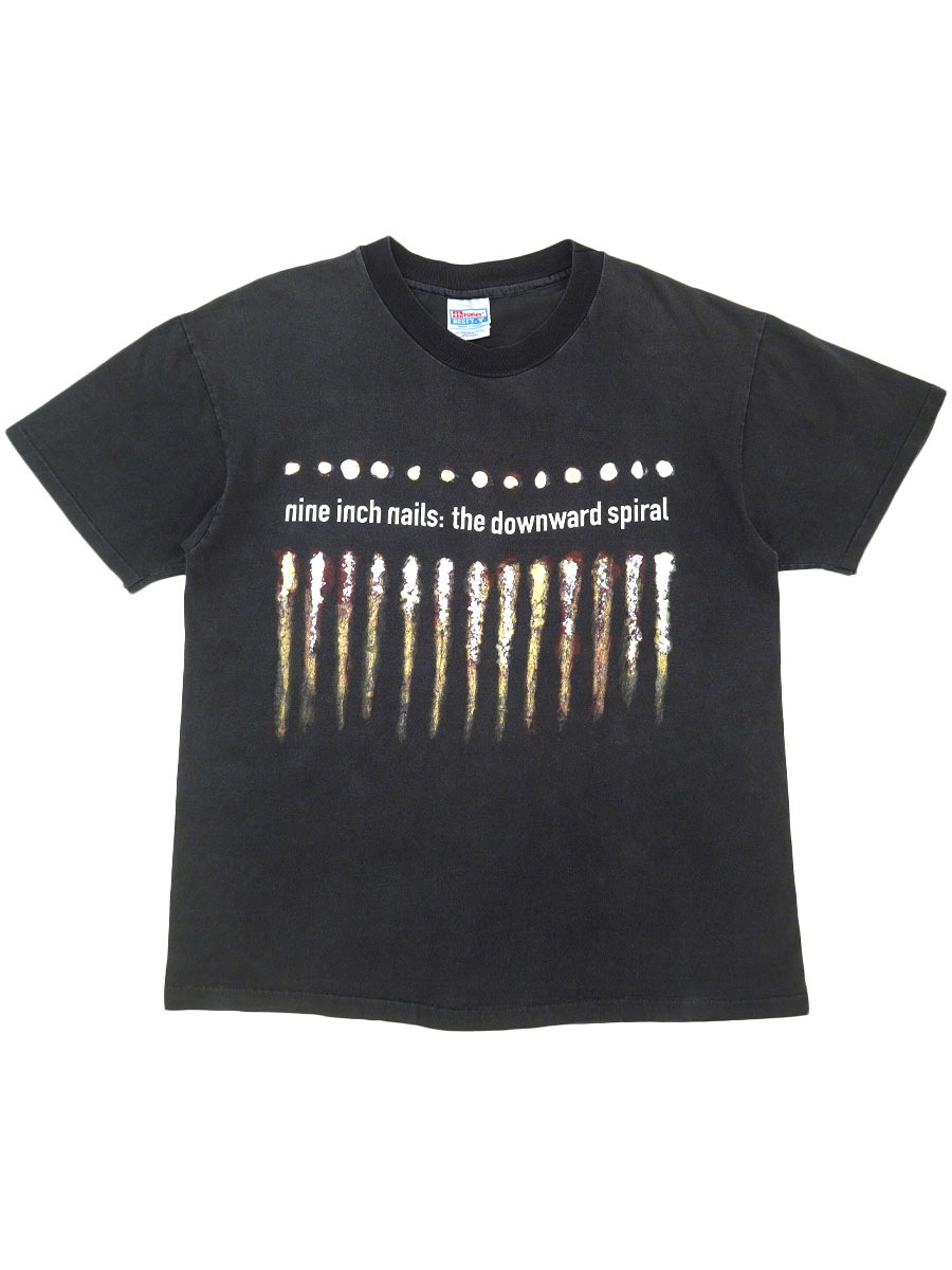 90's Hanes ナイン・インチ・ネイルズ ''The Downward Spiral'' 両面プリント Tシャツ ブラック表記(L) USA製