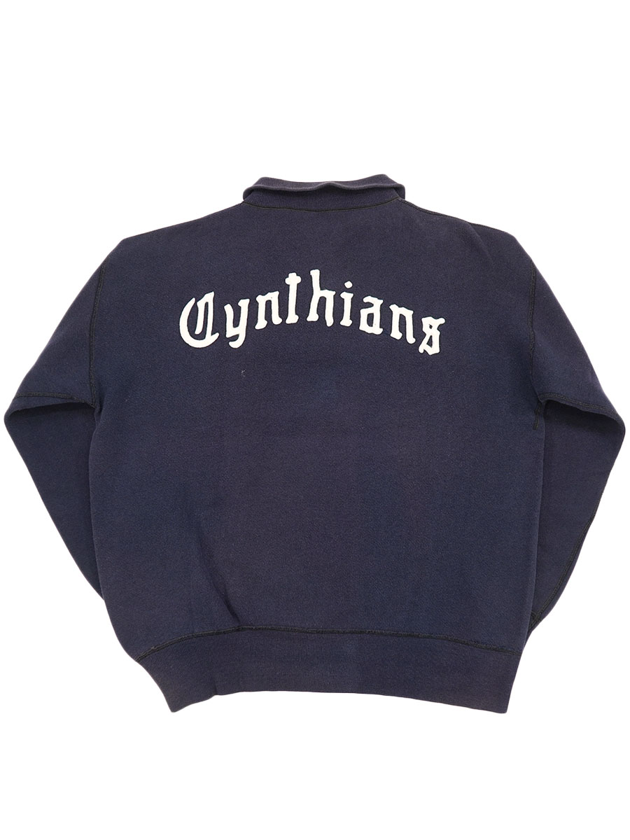 50s Russell Southern ネイビー Mサイズ トレーナー 50's RUSSELL SOUTHERN ''Cynthians/ΛΧΣ'' ハーフジップスウェット