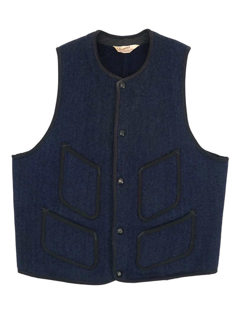 【古着】BROWN'S BEACH JACKET ベスト　38 40's BROWN'S BEACH ビーチベスト 実寸(38位) ネイビー！ | NEW ITEM