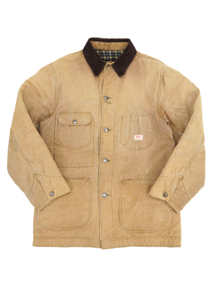 60's HERCULES 襟コーズ 裏チェック柄フランネル ダックカバーオール