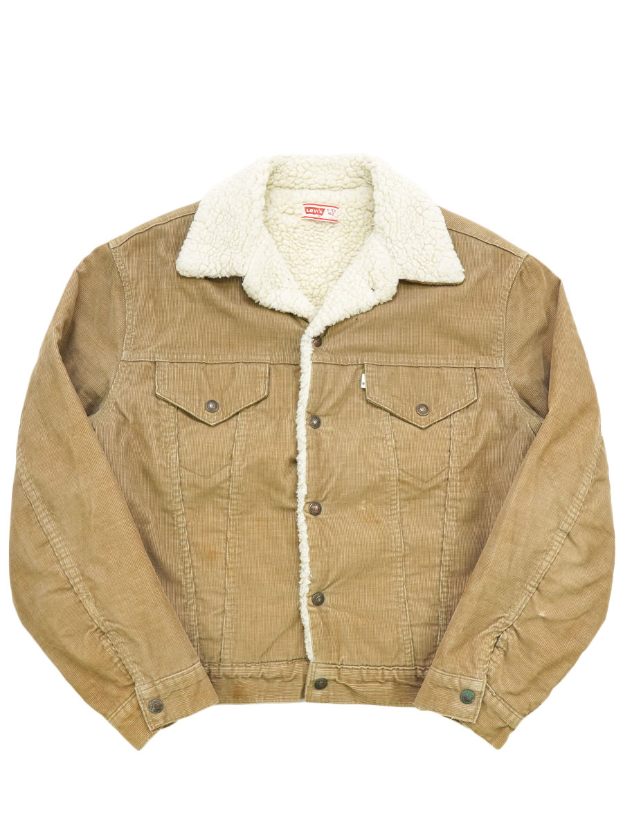 70's Levi's コーズボアジャケット ベージュ 表記(42) Rマークのみ白タブ