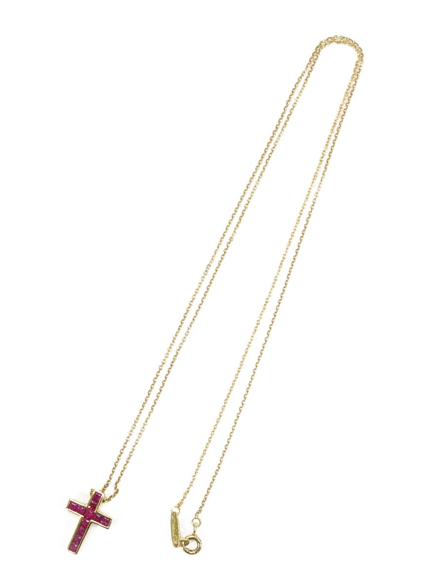 クロス ルビー ペンダント Tiffany & Co. 18金 ルビークロスペンダント ネックレス | すべての