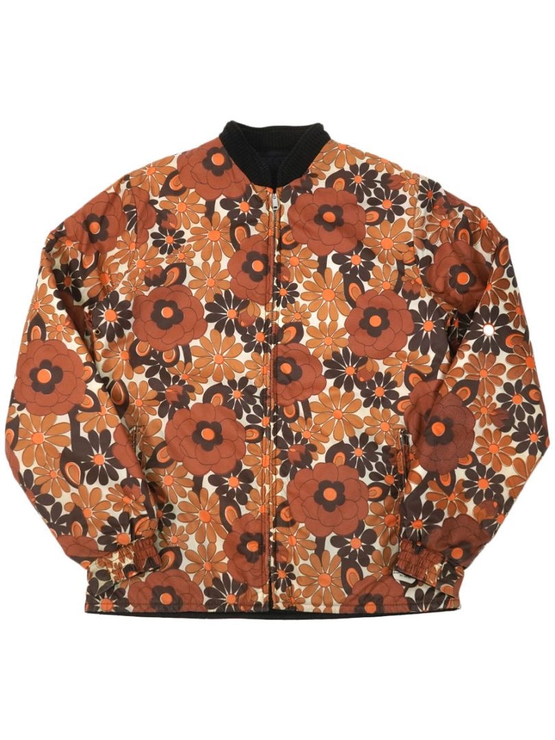 70's FRANCONIA 花柄xブラック リバーシブル スキージャケット 表記(S