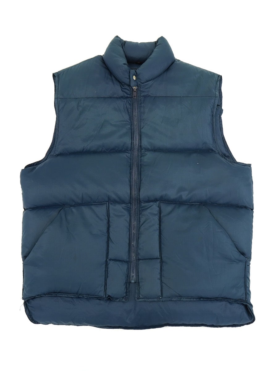 80's Jones 2ポケ リップストップ ダウンベスト NAVY 表記(L) ASIS