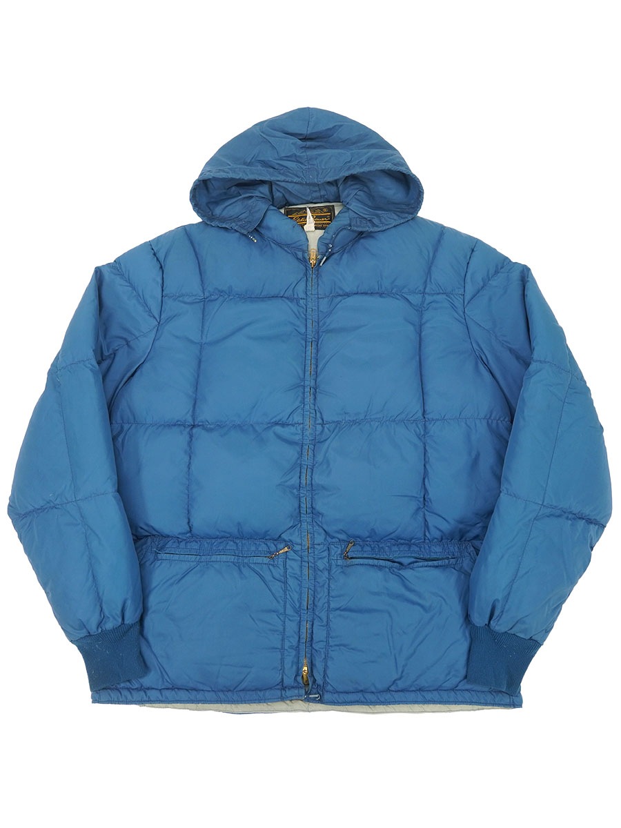 70's 黒タグ エディバウアー フード付き ダウンジャケット ネイビー